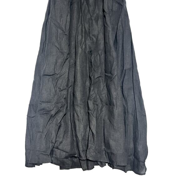 J Crew Halter Mixy Dress Womens XS Black Linen Skirt Sundress A Line Tie Neck - Picture 7 of 12
